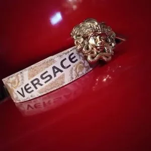 Gold Medusa medallion Versace cream print belt up to size 46 Versace | Accessories | Gold Medusa Medallion Versace Cream  main image 3